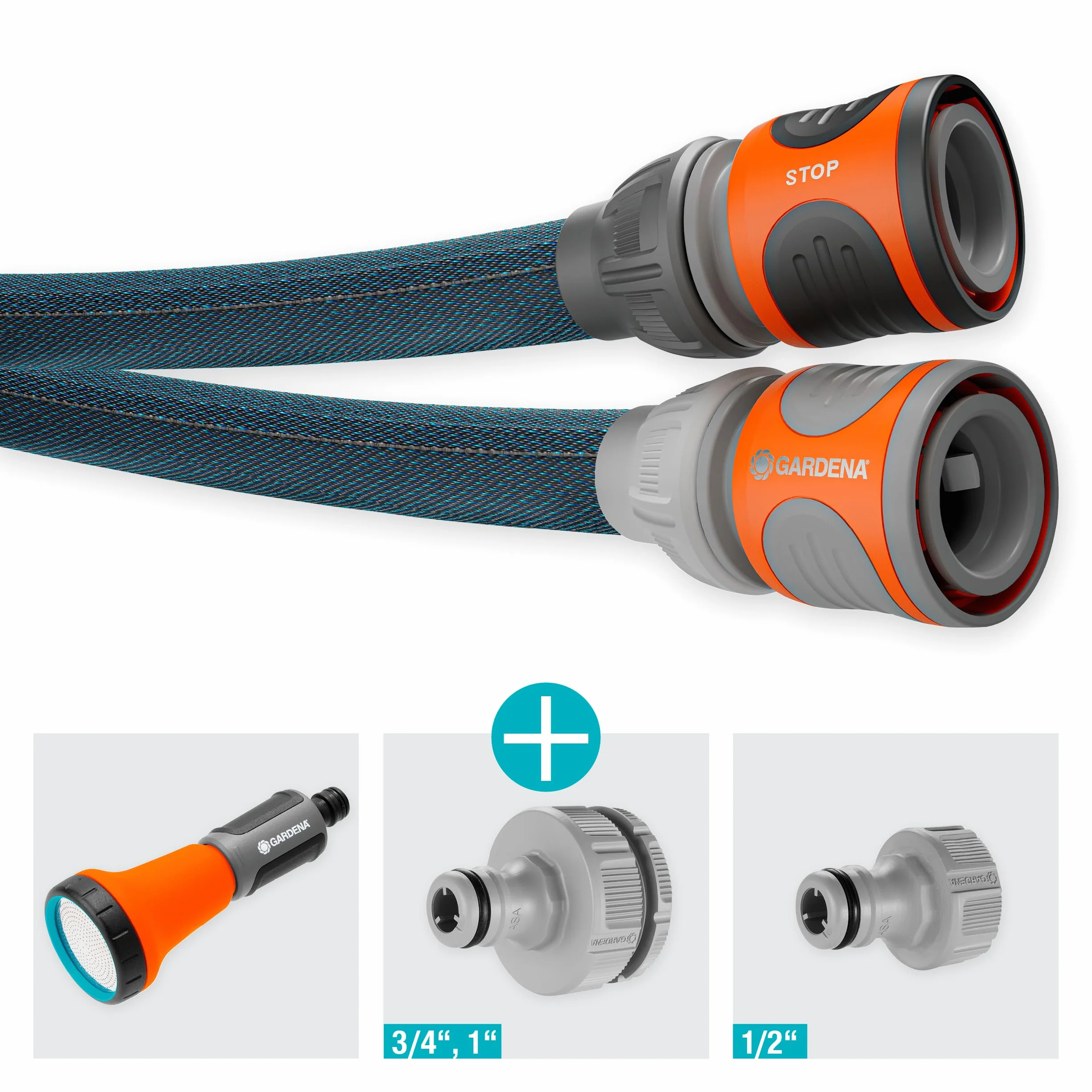 Gardena Tubo Acqua da Giardino Liano Xtreme 10 m, 13 mm (1/2") : Flessibile e Estremamente Resistente, Compatto e Leggero, Set con Raccordi Rapidi e Lancia Irrigazione con Getto Regolabile (18460-20)