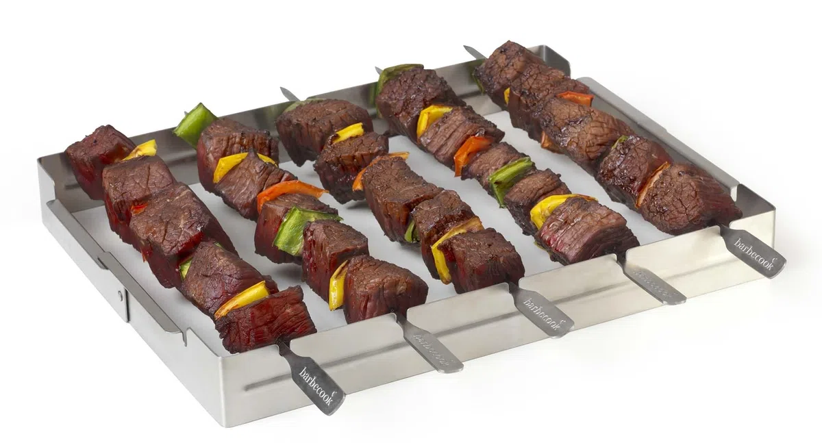 Barbecook Supporto per spiedini Barbecue, spiedini per Barbecue Acciaio Inossidabile, spiedini per Barbecue, Accessori per Barbecue, 34 x 27 x 4 cm