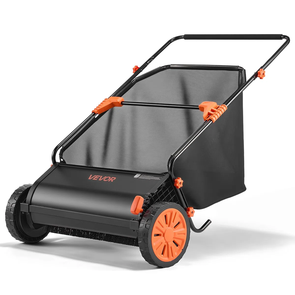 VEVOR Spazzatrice Raccoglitore Foglie da Cortile Giardino, Spazzatrice con Sacco di Raccolta di Foglie Erbe Larghezza 66 cm Sacco di Raccolta Capienza 198 L, Raccoglitore Manuale con Ruote in Gomma