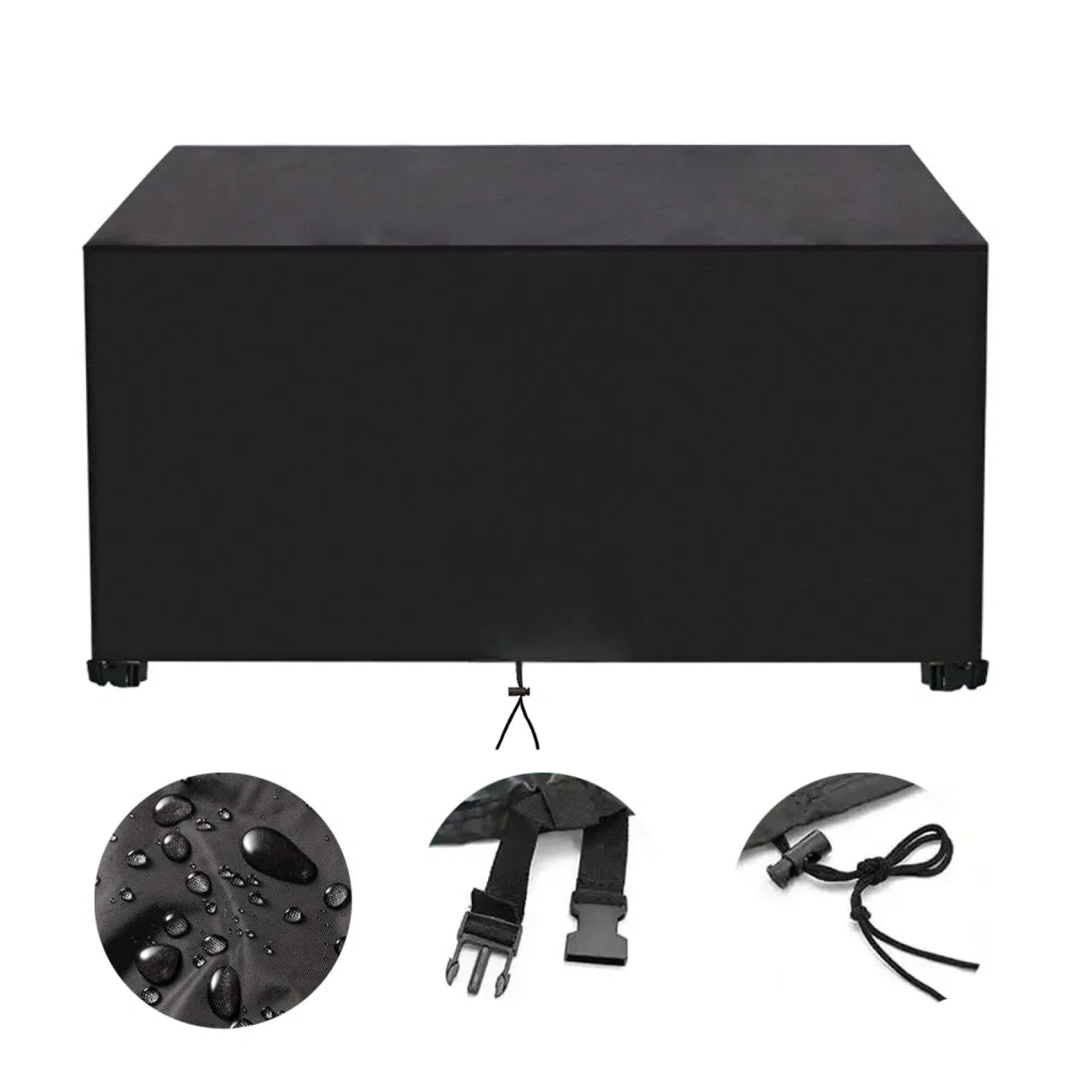 Copertura per Mobili da Giardino 135x105x95cm/LxWxH Telo Copritavolo Da Esterno Impermeabile Copridivano per Mobile Esterno Copritavolo da Esterno per Patio Copertura Divano Esterno - Nero