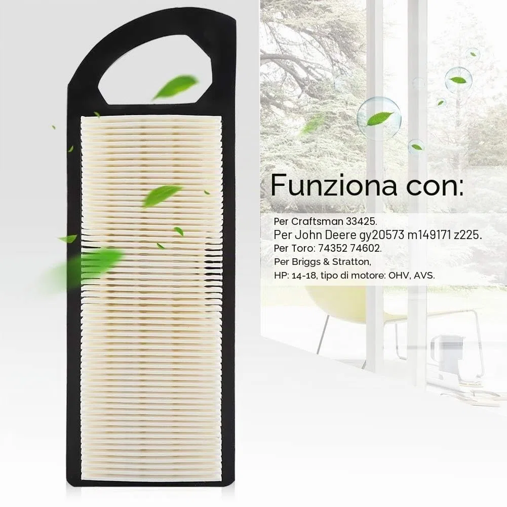 Filtro aria Tagliaerba, Filtro dell'aria di ricambio per Briggs & Stratton 697153 698083 795115 653202 695547 697014 14-17.5HP