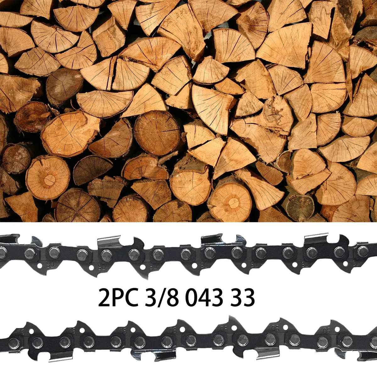 2 catene per motosega da 20 cm, 3/8", 1,1 mm, 33 TG, compatibili con Einhell FORTEXXA 18/20 TH & GC-LC 18/20 Li T, catena per motosega compatibile con Worx WG349E.9