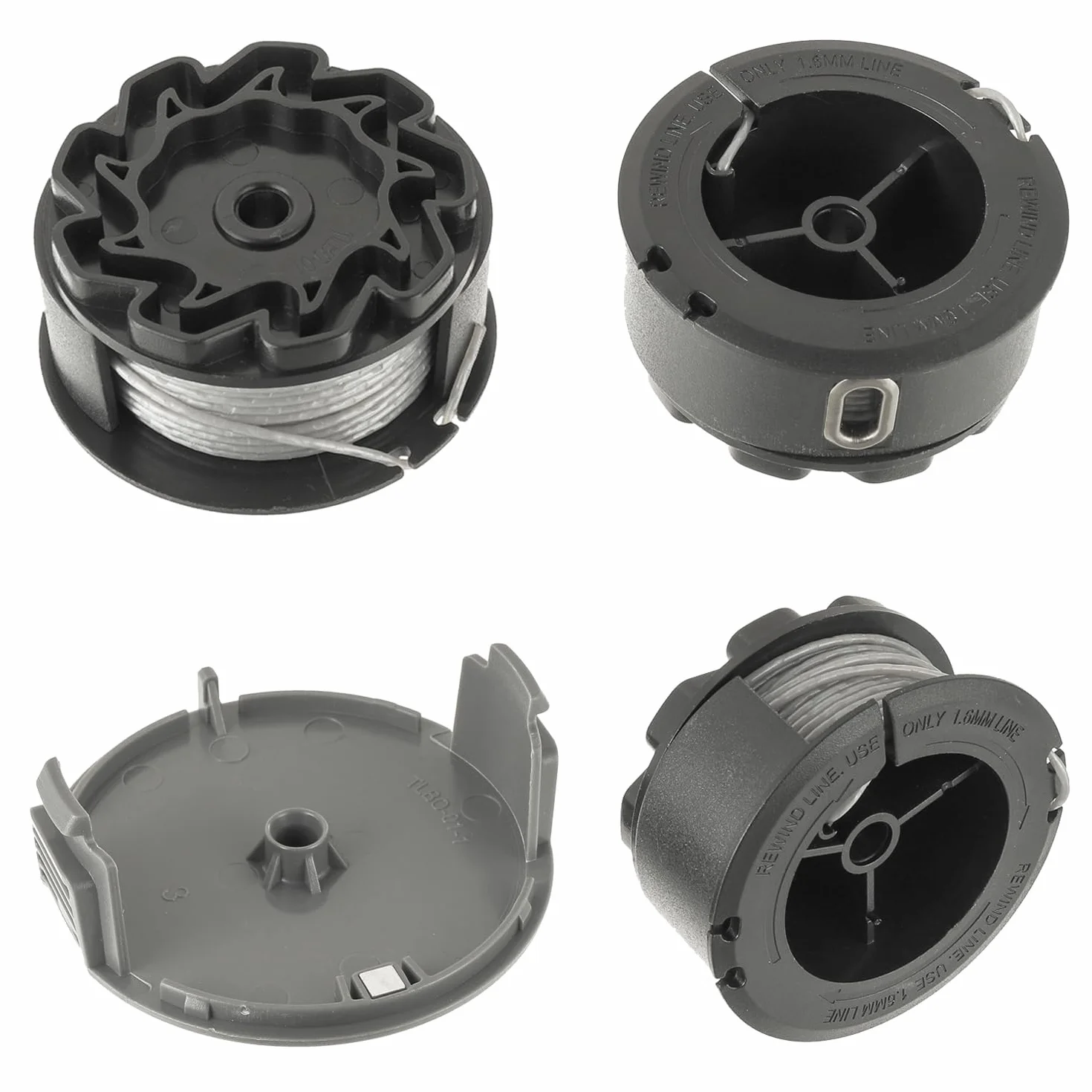 Bobina di filo decespugliatore F016800570 per BOSCH UniversalGrassCut 18 18-26 18-260, per bobina di ricambio F016800570 (3 Bobine di filo+1 Copertura Bobina)