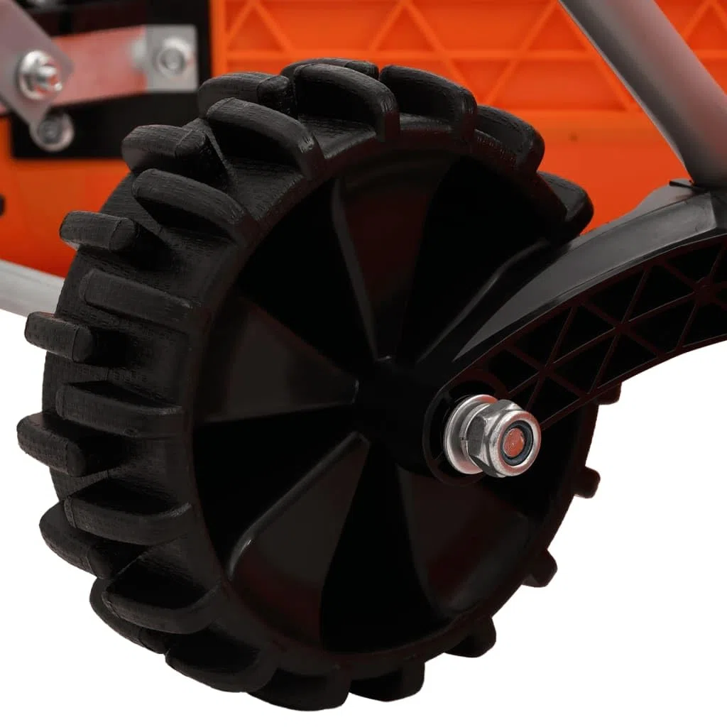 Pala da neve a doppio angolo manico estensibile in acciaio arancione pala con ruote antiscivolo, strumento per racchette, spinge neve