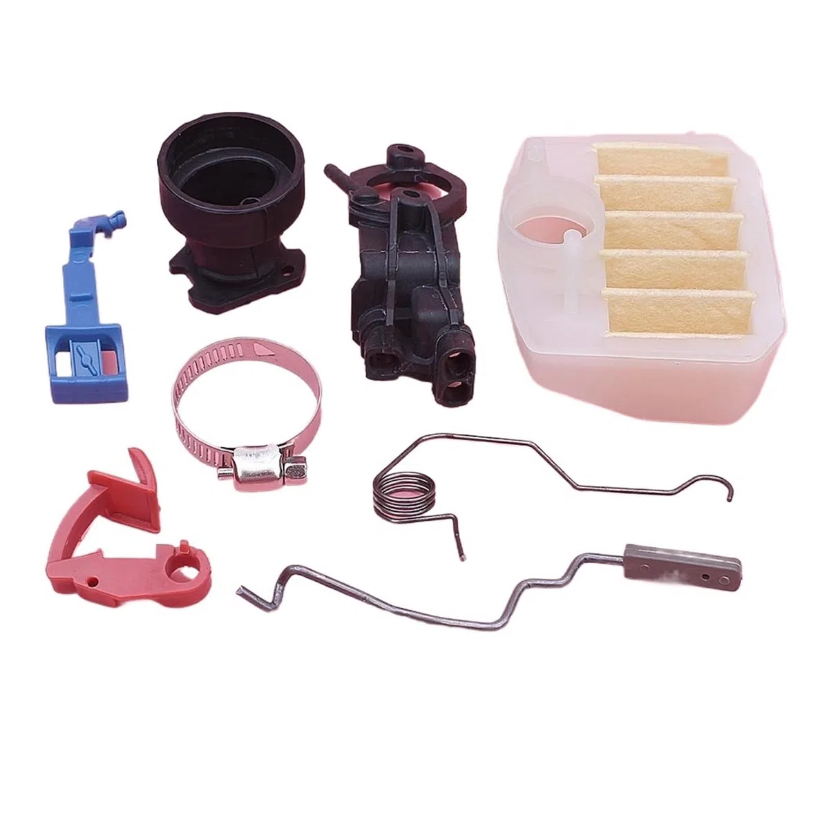 Flangia del collettore di aspirazione, Filtro dell'Aria Compatibile con Husqvarna 340, 345, 346XP, 350, 353, Molla dell'acceleratore, Interruttore, Motosega, Parte di Ricambio