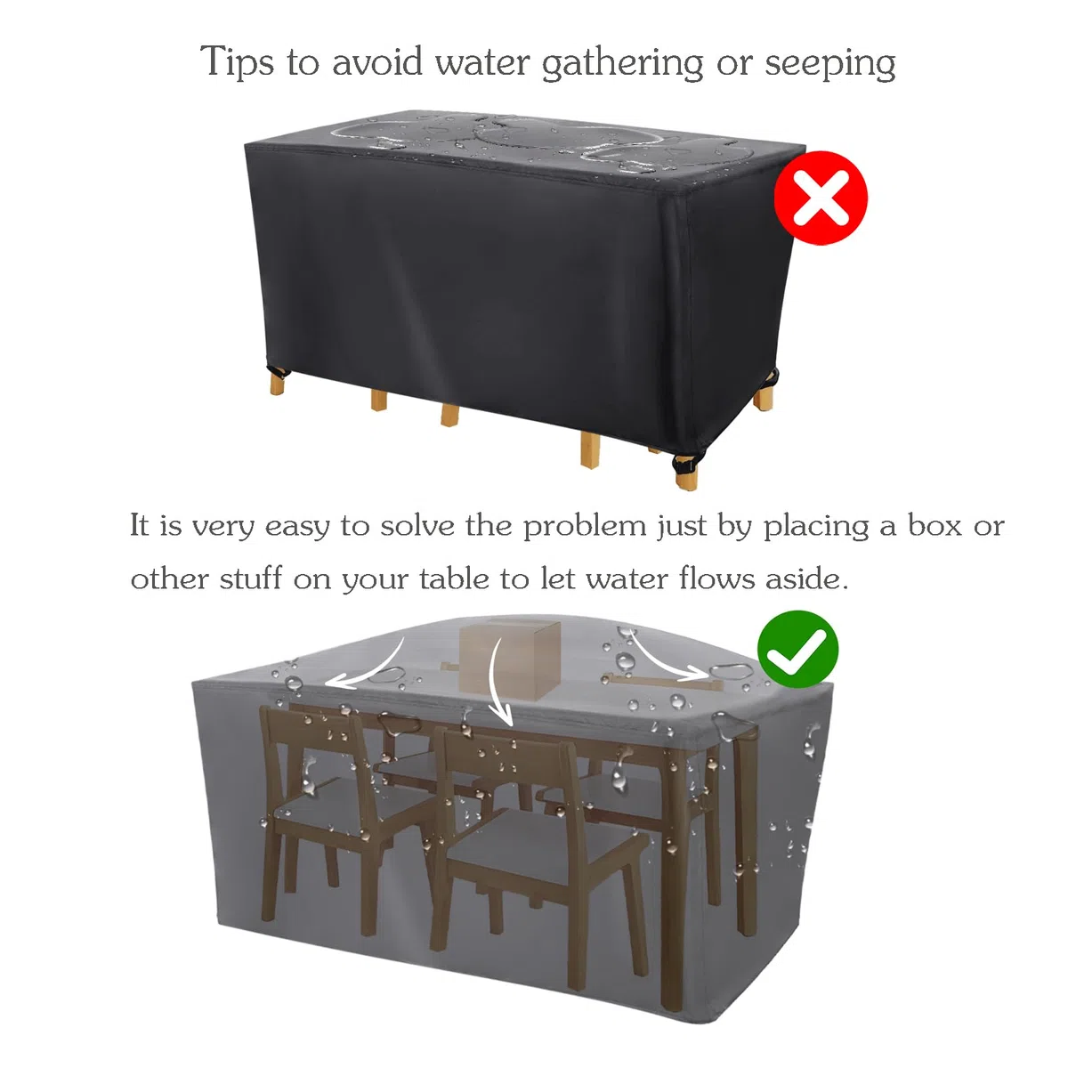 Copertura Protettiva per Tavoli da Giardino 140x70x100/LxWxH Copertura Tavolo Esterno Impermeabile Resistente ai Raggi UV Coperturas per Mobili da Giardino, 420D Oxford Copri Tavolo