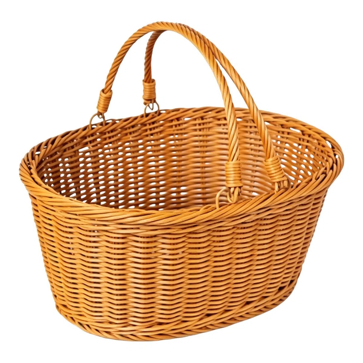 Cesto da Picnic con Manico - Raccolta E Conservazione Della Frutta - Cestino Vuoto per Pane - Per Campeggio, Picnic, Spesa, Giardino, Cortile, Prato, Gite In Auto, Casa