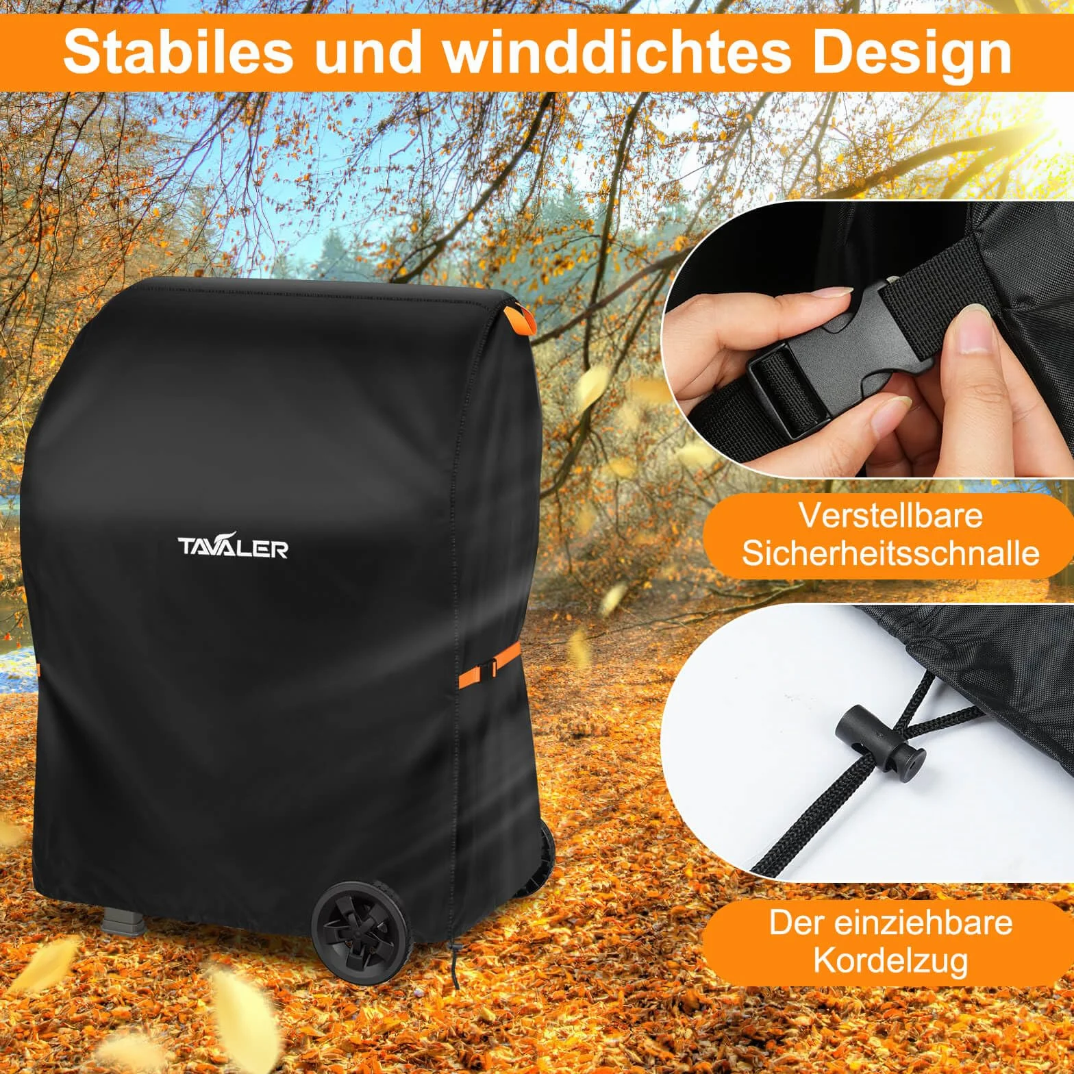 Tavaler Copertura per barbecue, resistente alle intemperie, 90 x 70 x 110 cm, in tessuto Oxford 420D, copertura per barbecue a gas, per Weber, Enders, Char Broil