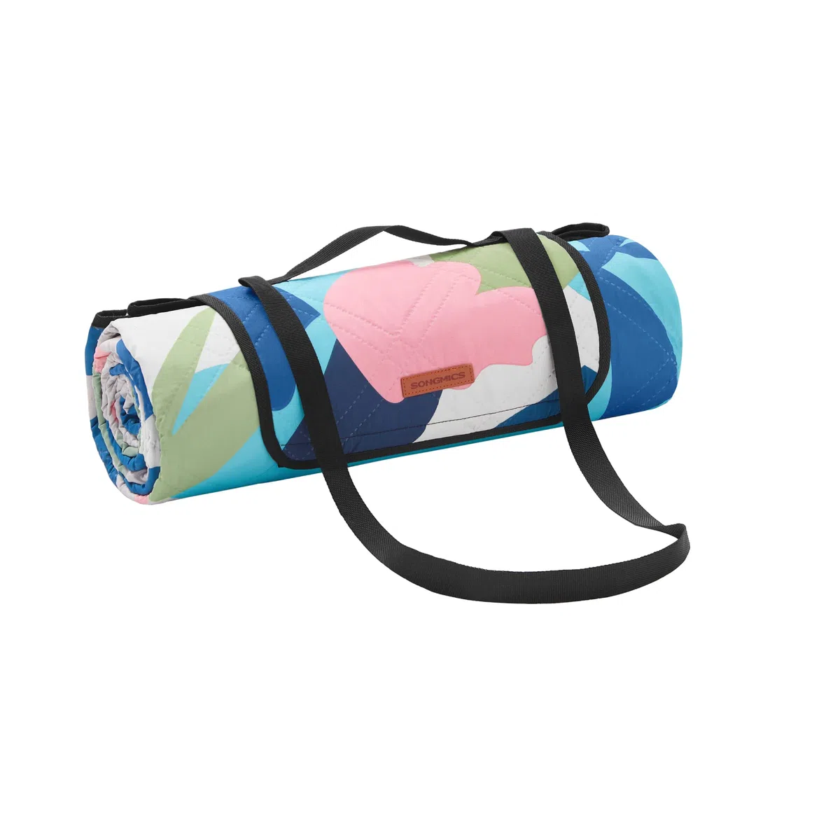 SONGMICS Coperta Picnic, 200 x 150 cm, Grande, Telo da Campeggio, Parco, Giardino, Spiaggia, Strato Impermeabile, Lavabile in Lavatrice, Pieghevole, Motivo Felci Multicolore GCM002Q01
