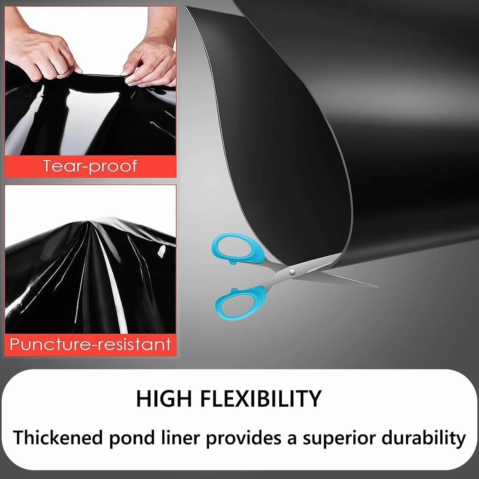 Telo in Gomma EPDM per laghetto, 15 x 15 m, Ideale per laghetti Esterni, cascate, acquaponica e bacini di ritenzione. Resistente e Sicuro per i Pesci.