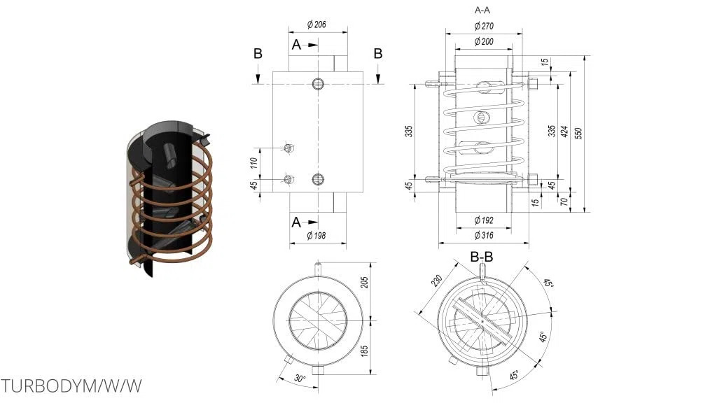 KRATKI Scambiatore scaldabagno per impianti 55 x 31,6 cm resistente al | di riscaldamento a pavimento e radiatori In acciaio resistente al calore; Peso 25 kg