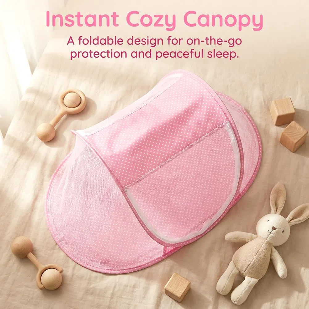 Zanzariera Pieghevole,Tenda Antizanzare Portatile, Zanzariera Viaggio, Durevole Zanzarieras con Cerniera, Facile Installazione, Leggero e Traspirante, Adatta alla Famiglia Viaggi All'Aperto Pink