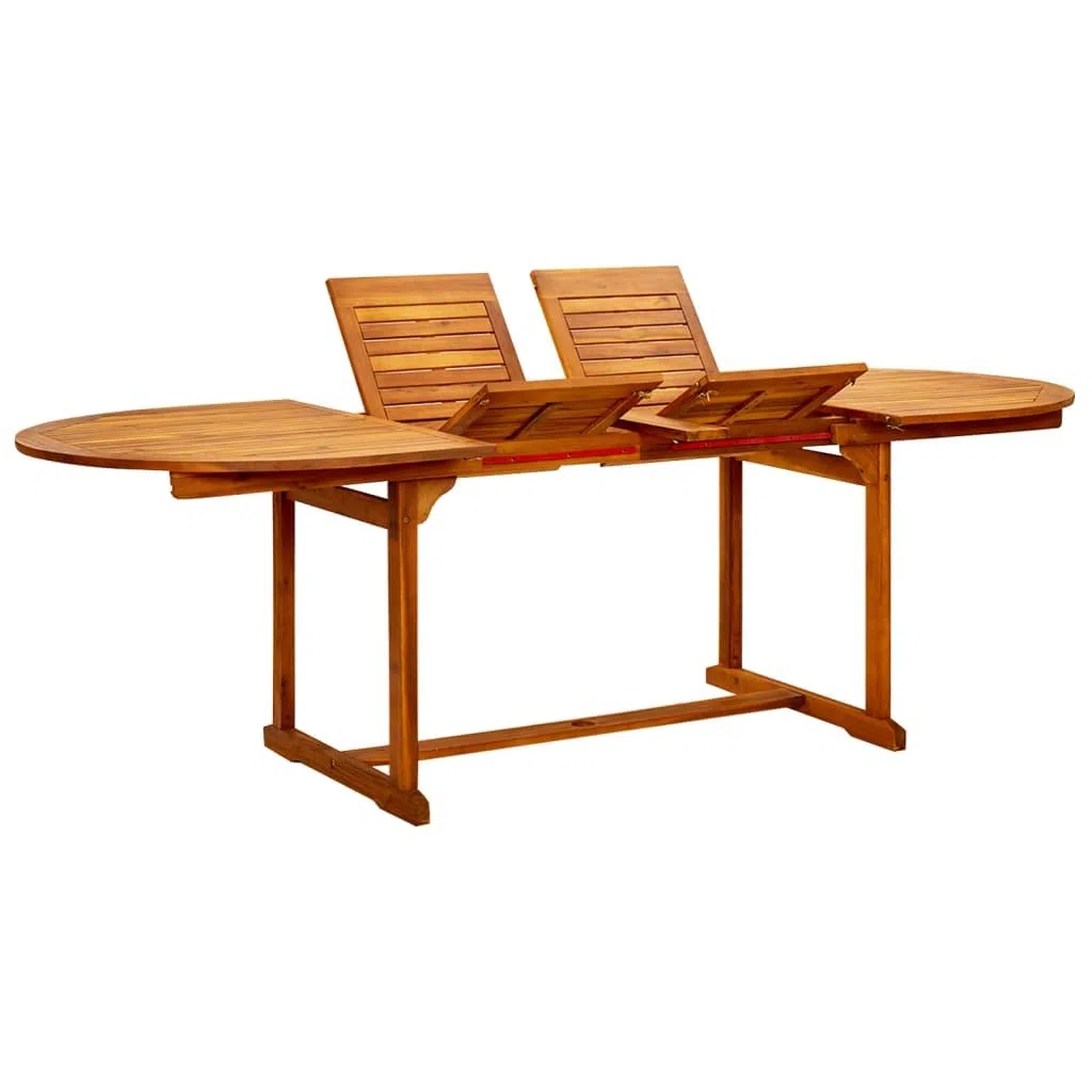 Tavolo da giardino in legno di acacia massiccio, allungabile (160-240) x 100 x 75 cm, superficie trattata ad olio, resistente alle intemperie, durevole, per esterni