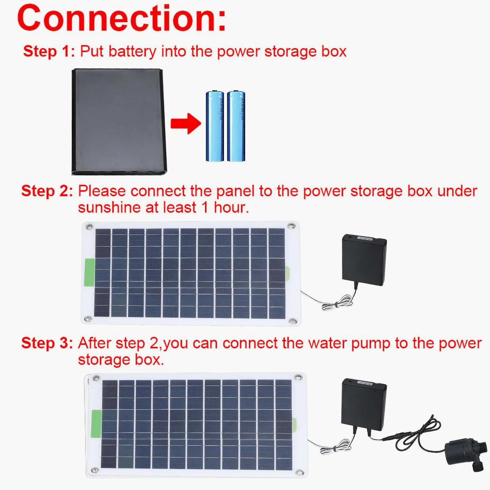 Pompa per Acqua Solare, Pompa per Fontana Ad Energia Solare Monocristallina da 100 W con Scatola di Accumulo di Energia, Pompa per Fontana per Bagno per Uccelli Solare con