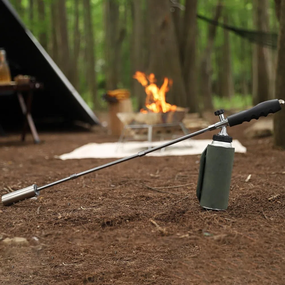 Bruciatore per Erbacce, Torcia per Diserbante in Acciaio Inossidabile, Lanciafiamme Erbacce per con Braccio Lungo Staccabile e Valvola di Controllo Fiamma Regolabile (Non Include Contenitori)