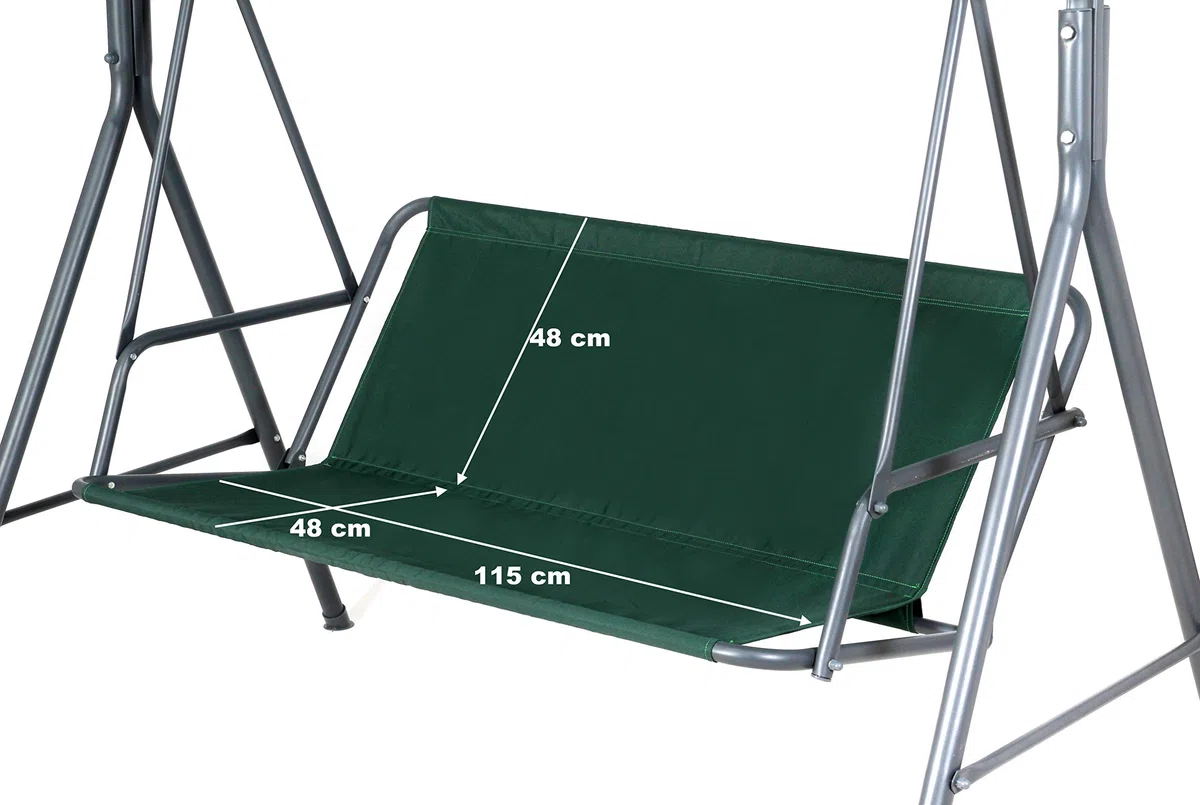Copriseduta di ricambio per dondolo da giardino, copertura per mobili da giardino, per esterni (115 x 48 x 48 cm, verde)