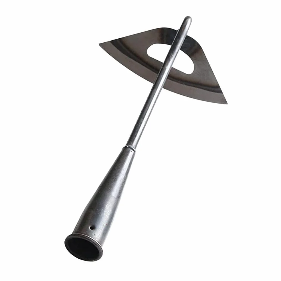 Zappa da giardino in acciaio inox, con manico lungo, zappa cava fatta a mano, facile caccia alle erbacce e allentamento del terreno