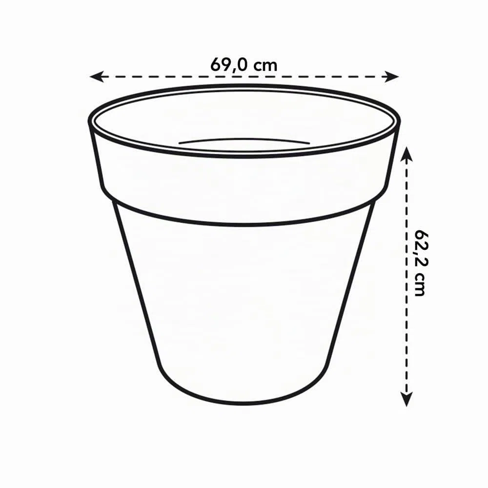Elho loft urban round 70cm vaso da fiori - White | Ø 69 x Alt. 62.5 cm