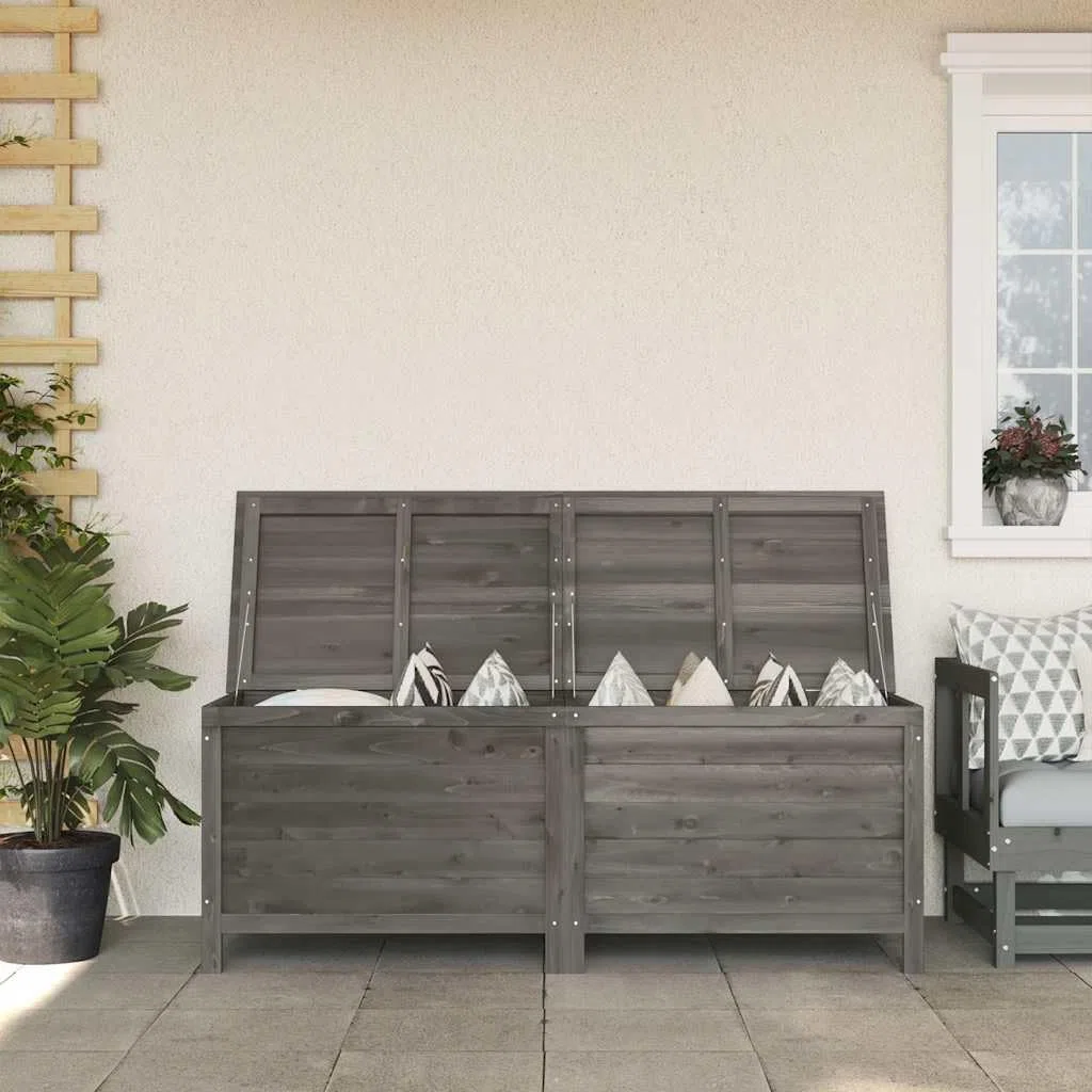 Scatola di immagazzinaggio da giardino Antracite in legno massello Albero di stoccaggio Box per cuscini per esterno interno, giardino, balcone o terrazza
