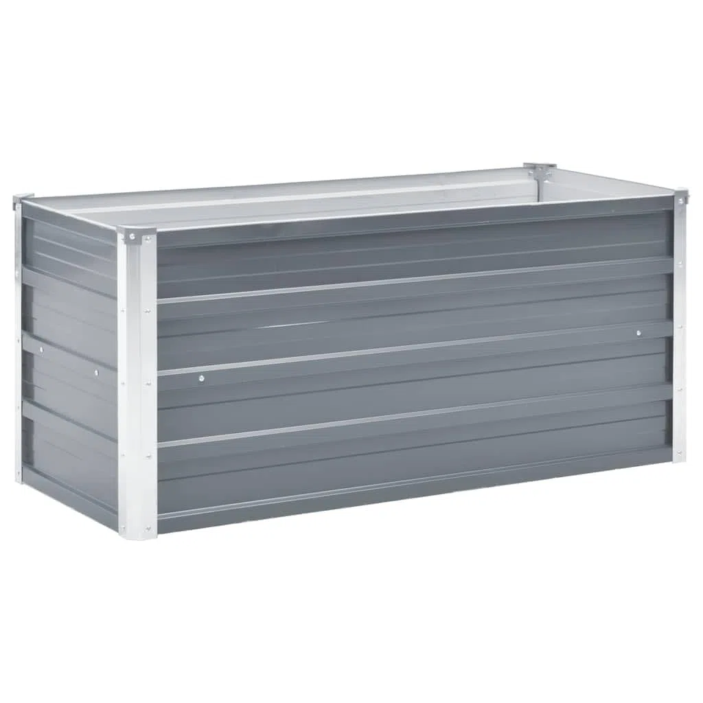 vidaXL Letto Rialzato Giardino in Acciaio Zincato 100x40x45 cm Grigio Fioriera