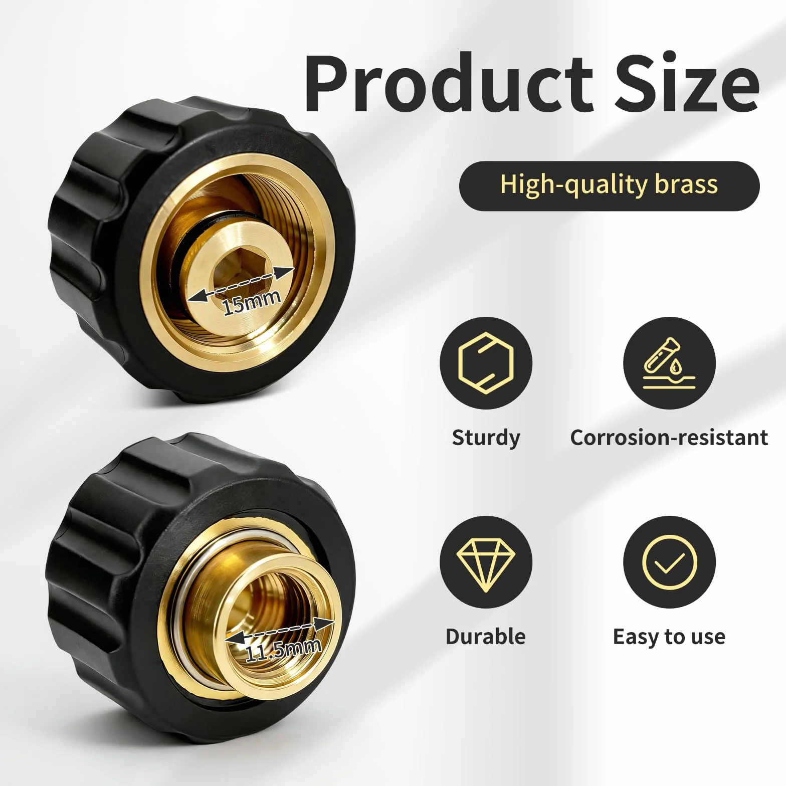 Adattatore per idropulitrice Kärcher M22 x 1,5 su 1/4" – Adattatore filettatura interna M22 x 1,5 su 1/4" per idropulitrice ad alta pressione, adatto per Kärcher, Kränzle, Nilfisk, robusto e durevole