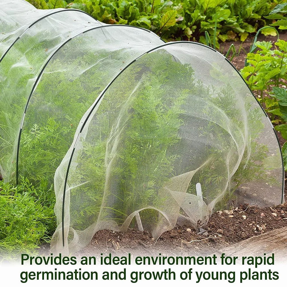 HIQE-FL Tunnel Rialzati,3X10M,Rete di Protezione dagli Insetti,Set Rete Protezione da Giardino,Tunnel da Giardino,Teli Protettivi per Piante Tessuto,Reti Protettive da Giardino