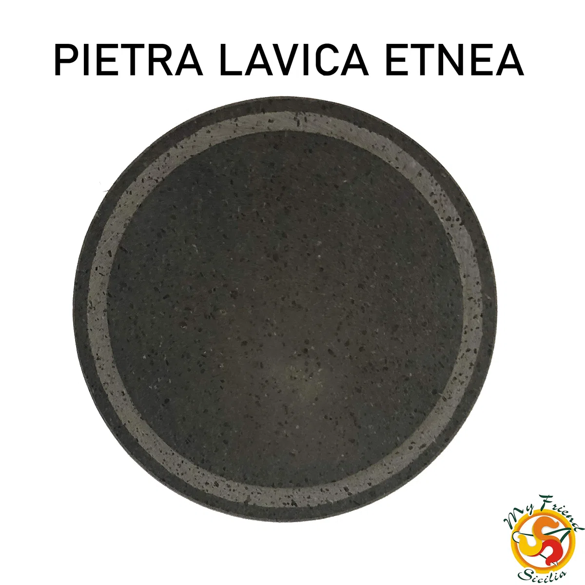 GRIGLIA IN PIETRA LAVICA ETNEA TONDA DIAMETRO 35 CM CON SCANALATURA - IDEALE PER BARBECUE TIPO WEBER o per forno SMEG