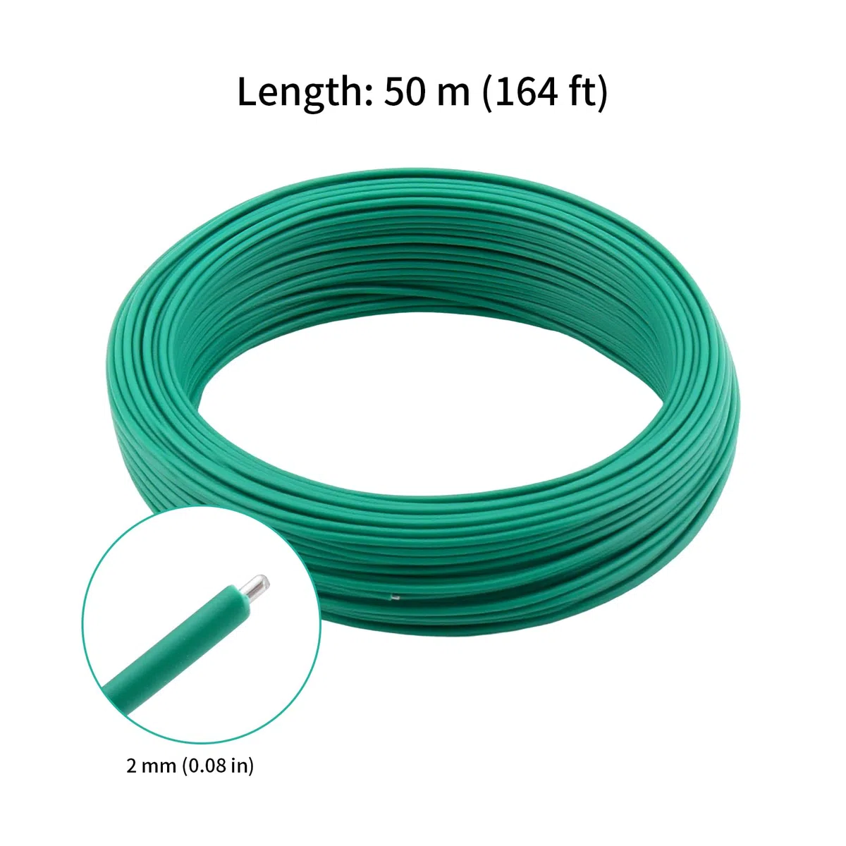 FUNSUEI 2 Rotoli di Filo da 2 mm x 50 m, 100 m, Colore Verde, Filo da Giardino per Piante e Bonsai per Recinzione a Rete Metallica, Piante pomodori, Verde