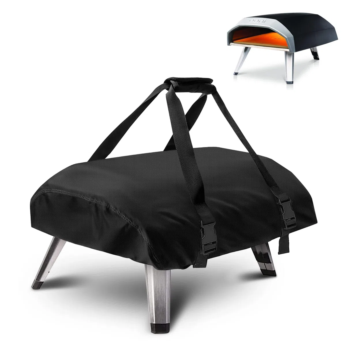 Kovshuiwe Carry Cover for Ooni Koda 12 Gas Pizza Oven, Outdoor Pizza Oven, Waterproof 600D Oxford Fabric, Pizza Oven Cover Accessories (25.2"x16.5"x6.7")