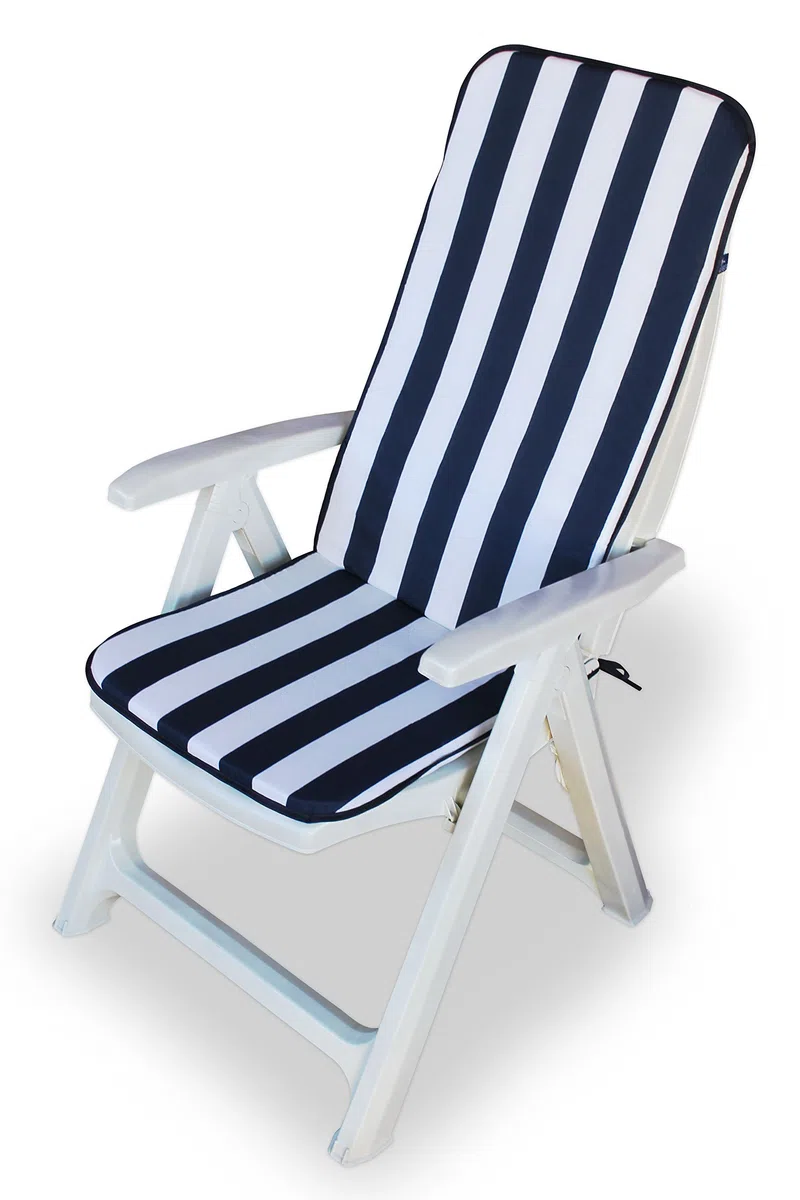 Cuscino Copri Sedia da Giardino 45x120 MOD. Relax Righe (Blu)