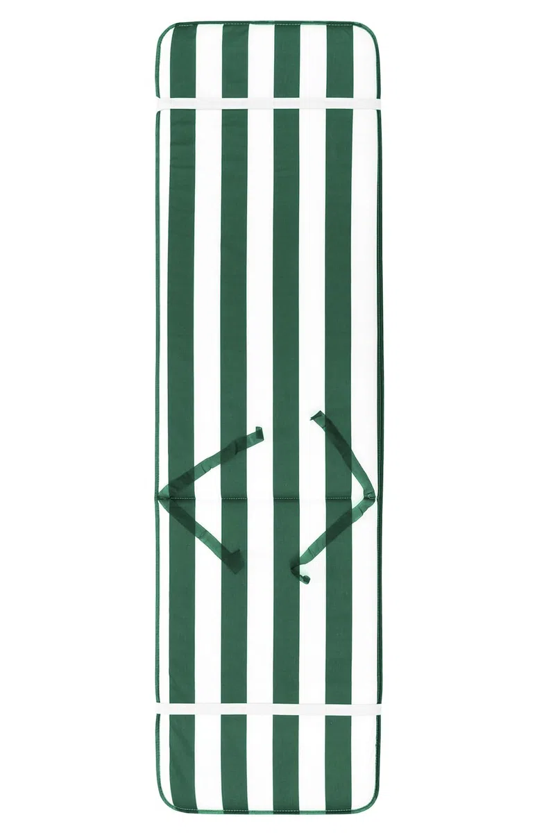 emmevi Cuscino Sdraio Morbido A Righe Copri Seduta Lettino Prendisole Mare Pieghevole mod.LIMA FASCIATO VERDE
