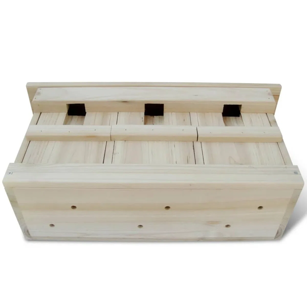 Casetta Nido per Uccelli in Legno Massello, 3 Camere con Porte Rimovibili, Dimensioni 44x15.5x21.5 cm, Adatta per Passerotti, Consegna Include 2 Pezzi