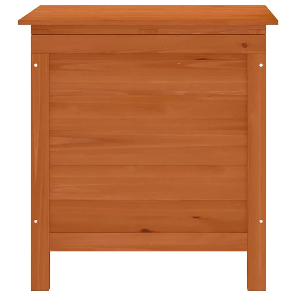 Scatola di immagazzinaggio da giardino marrone, 50 x 49 x 56,5 cm, in legno massello, con albero di stoccaggio, scatola per cuscini per esterni interni, giardino, balcone o terrazza