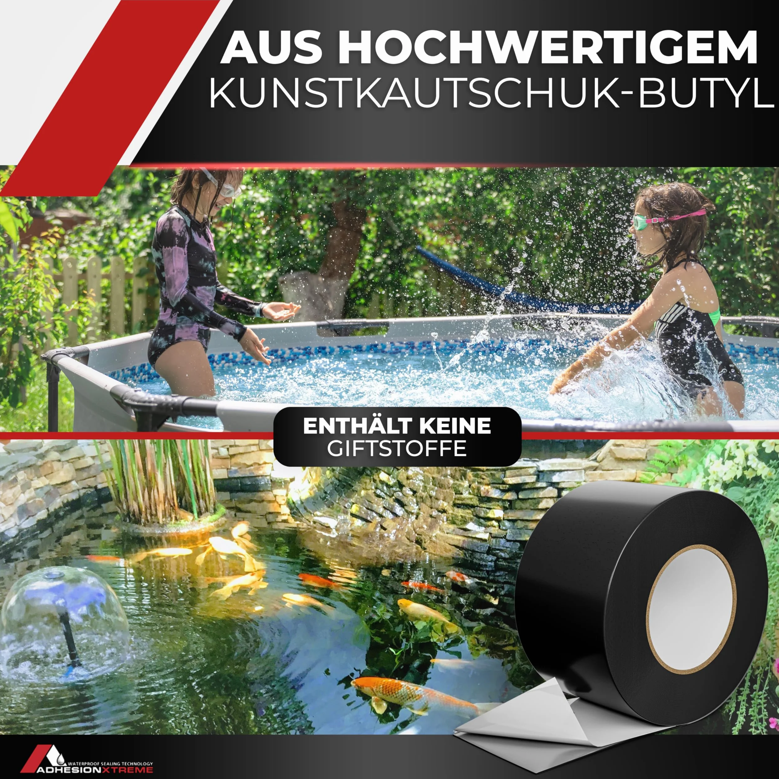Nastro Sigillante Resistente ai Raggi UV, 100mm x 10m, Nero