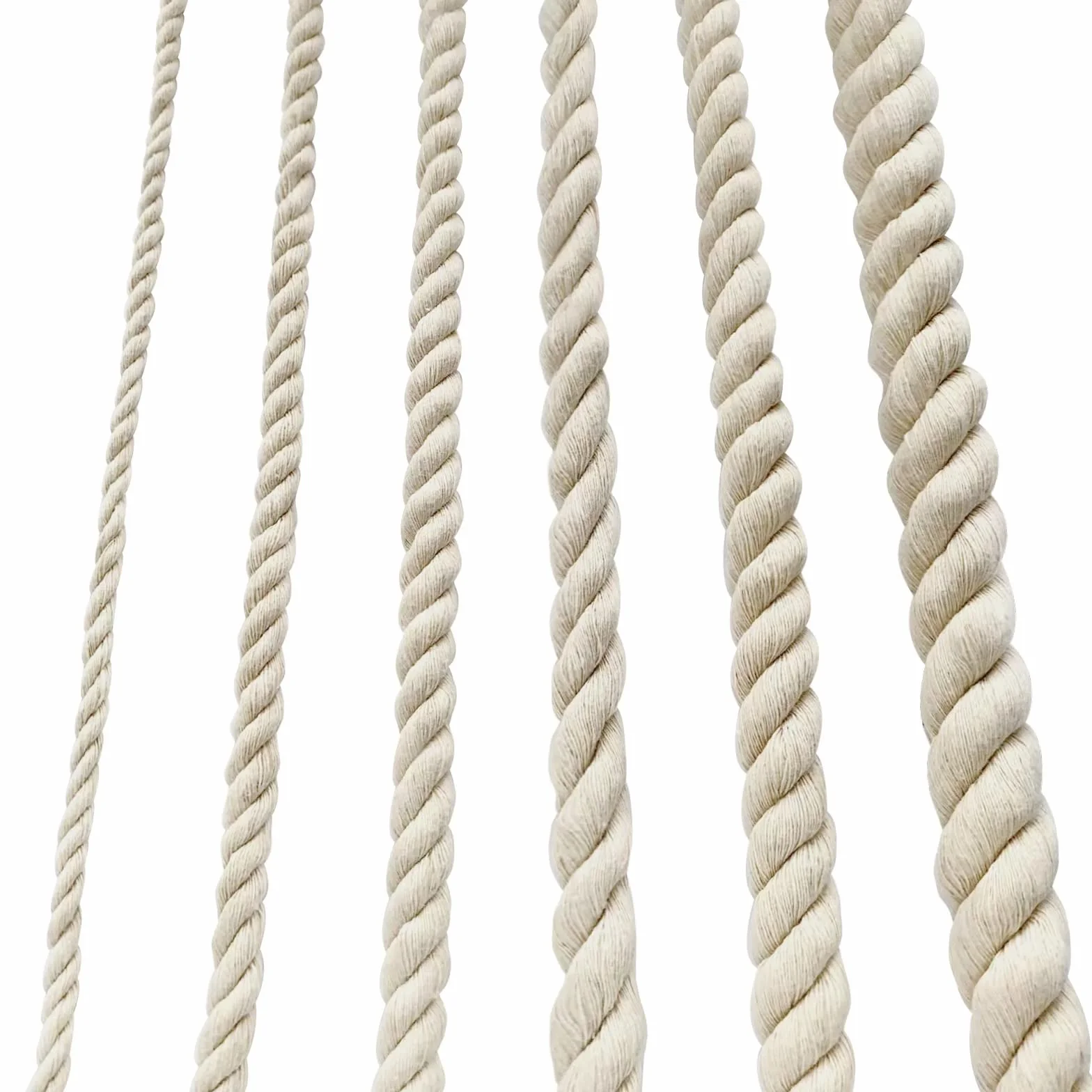 Corda di cotone spessa bianca con cappio morbida corda da 12 mm per giardino, macramè, kit per appendere piante (10 m)