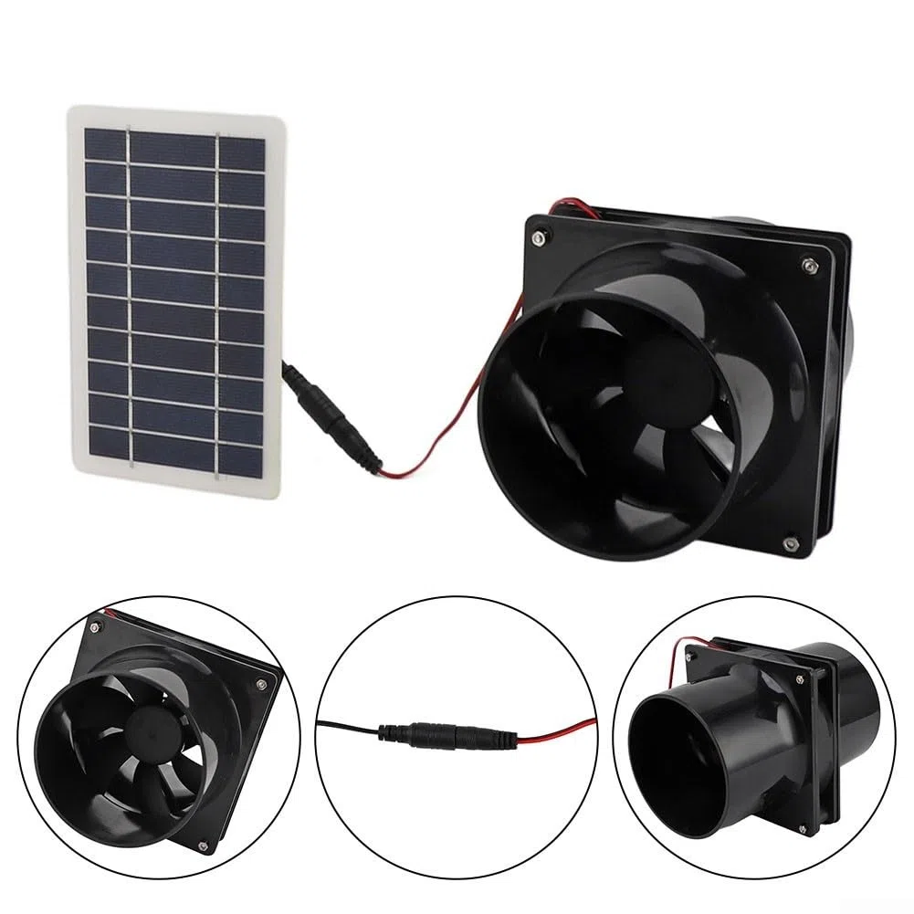 Ventilatore di scarico a energia solare, flusso d'aria potente ed efficiente per case, pollai, camper e serre