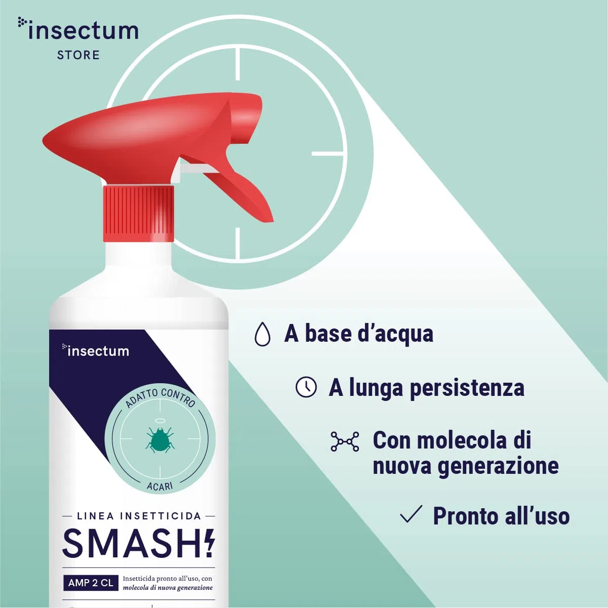 SMASH Spray Antiacaro per Materassi e Tessuti - 1x500ml - Acaricida Antiacaro Spray per Materassi, Divani, Tende e Tappeti - Non Macchia e Senza Permetrina spray