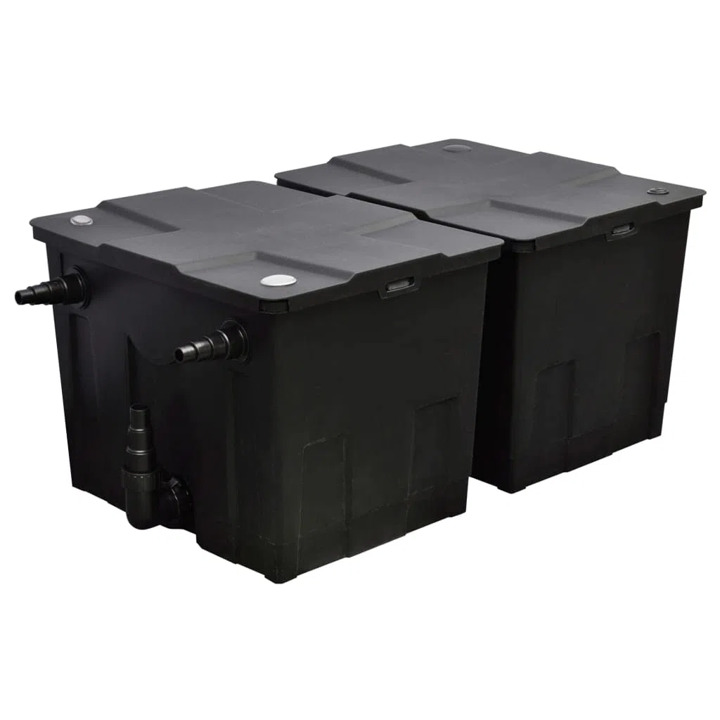 Filtro per laghetto da 12000 l/h con indicatore di temperatura, per fontane, accessorio per laghetto, filtro esterno per piscine fino a 60.000 litri senza pesce, materiale filtrante incluso