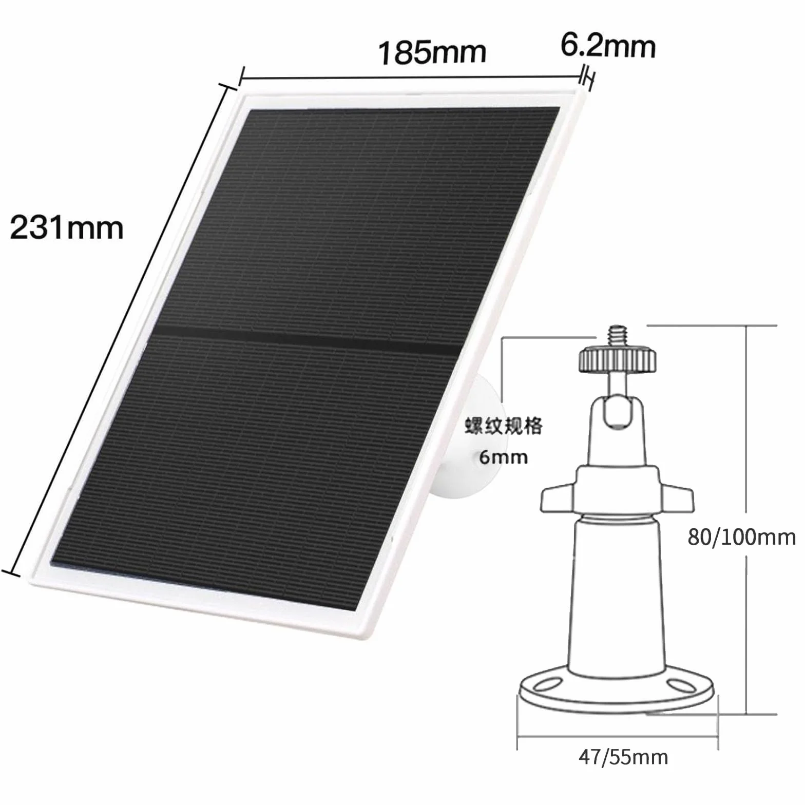 Caricabatterie per pannello solare da 10W/5V,con due connettori DC3.5x1,35 e USB-C, cavo di ricarica da 9,8Ft,compatibile con Ring Spotlight Cam Plus/Pro,batteria Stick Up Cam 2nd/3rd Generation