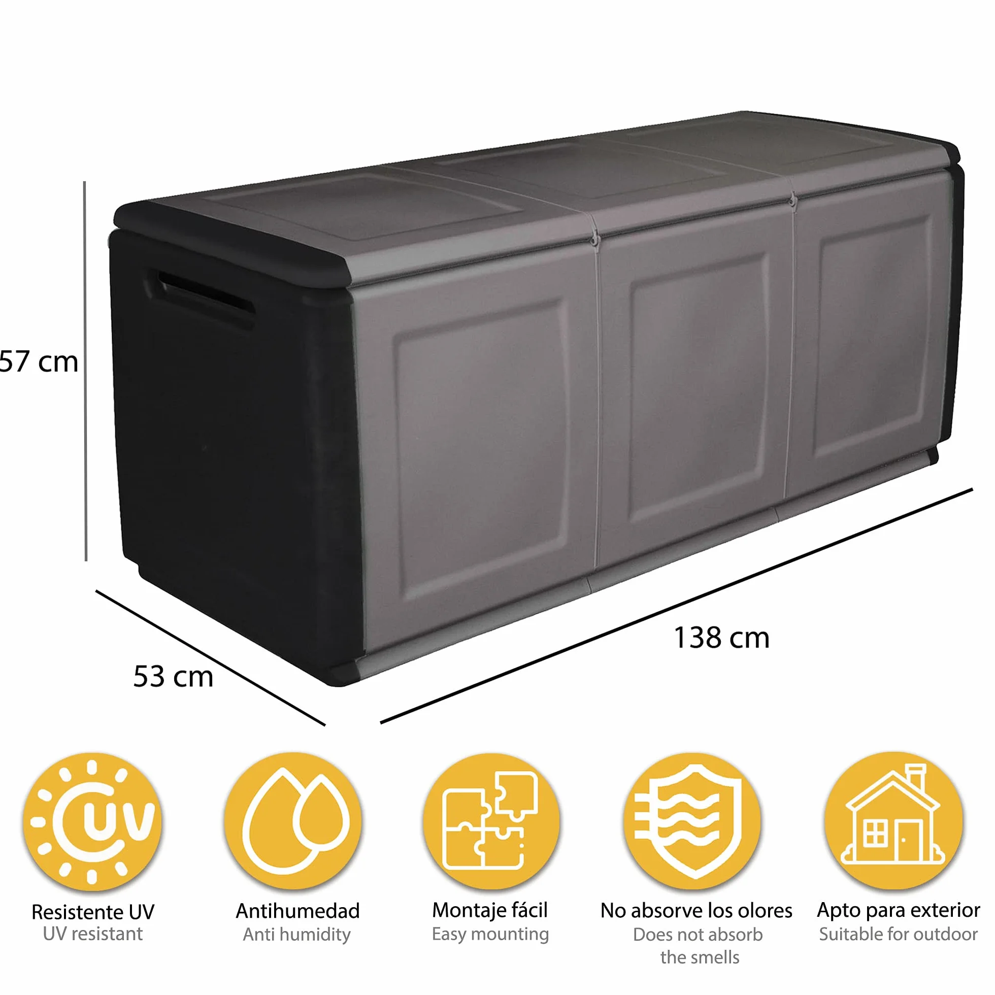 Art Plast CB3/N Baule portatutto in plastica, Nero/Grigio