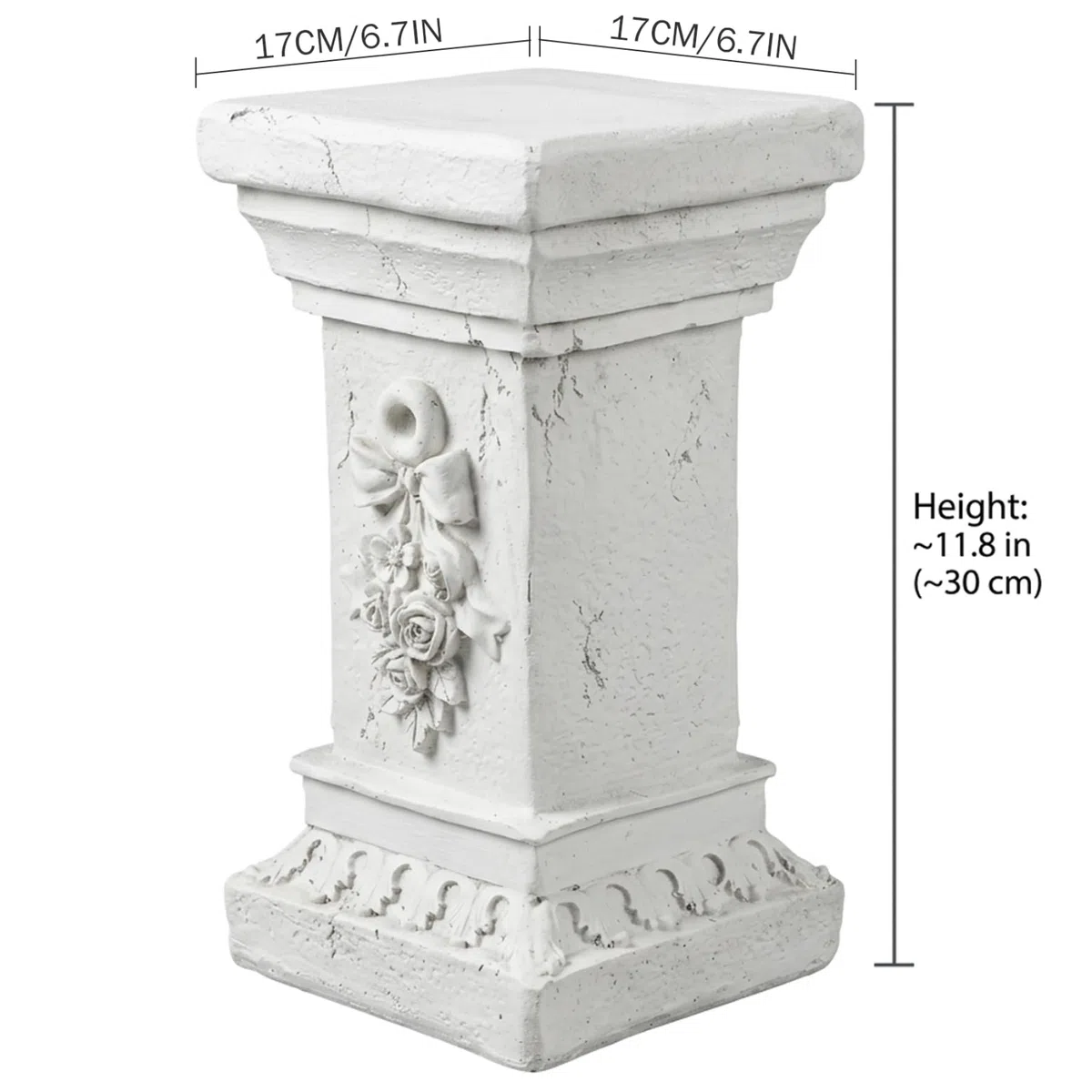 Piedistallo da Giardino per Statue, Supporto per Piante in Resina Resistente Alto 30 cm, Piedistallo da Esterno Resistente alle Intemperie per Sculture, Vasi da Fiori