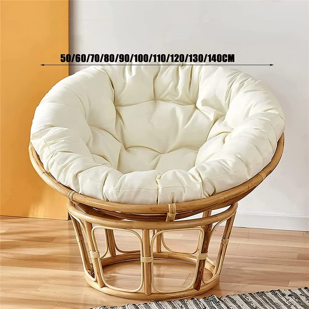 Morbuy Cuscino per Sedie sospese, Cuscino Poltrona Papasan Rotondo Spessa Comoda Seduta Traspirante Cuscino per Interno ed Esterno Giardino (80x80CM,verde chiaro)