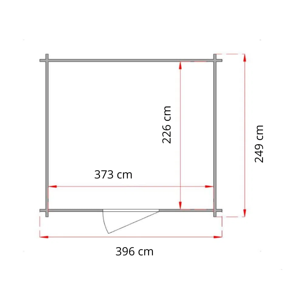 Casetta da Giardino in Legno Diana 4x2,5 m, Pareti 25 mm Blockhouse, Porta Doppia Finestrata e Finestra Laterale, Capanno per Attrezzi e Deposito da Esterno in Abete Naturale