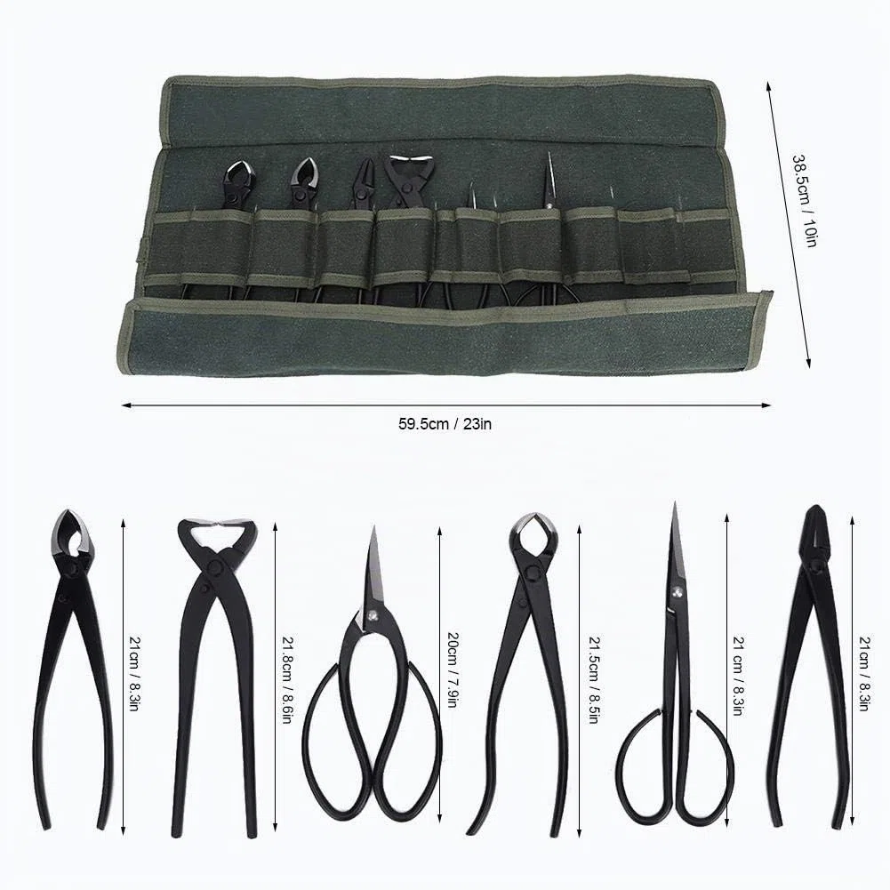 Kit di Attrezzi per Bonsai, 6 Pezzi di Forbici multifunzionali per Piante da Albero per Bonsai Wire Wire Pinze da Taglio Cesoie Set di Utensili da Taglio con Custodia