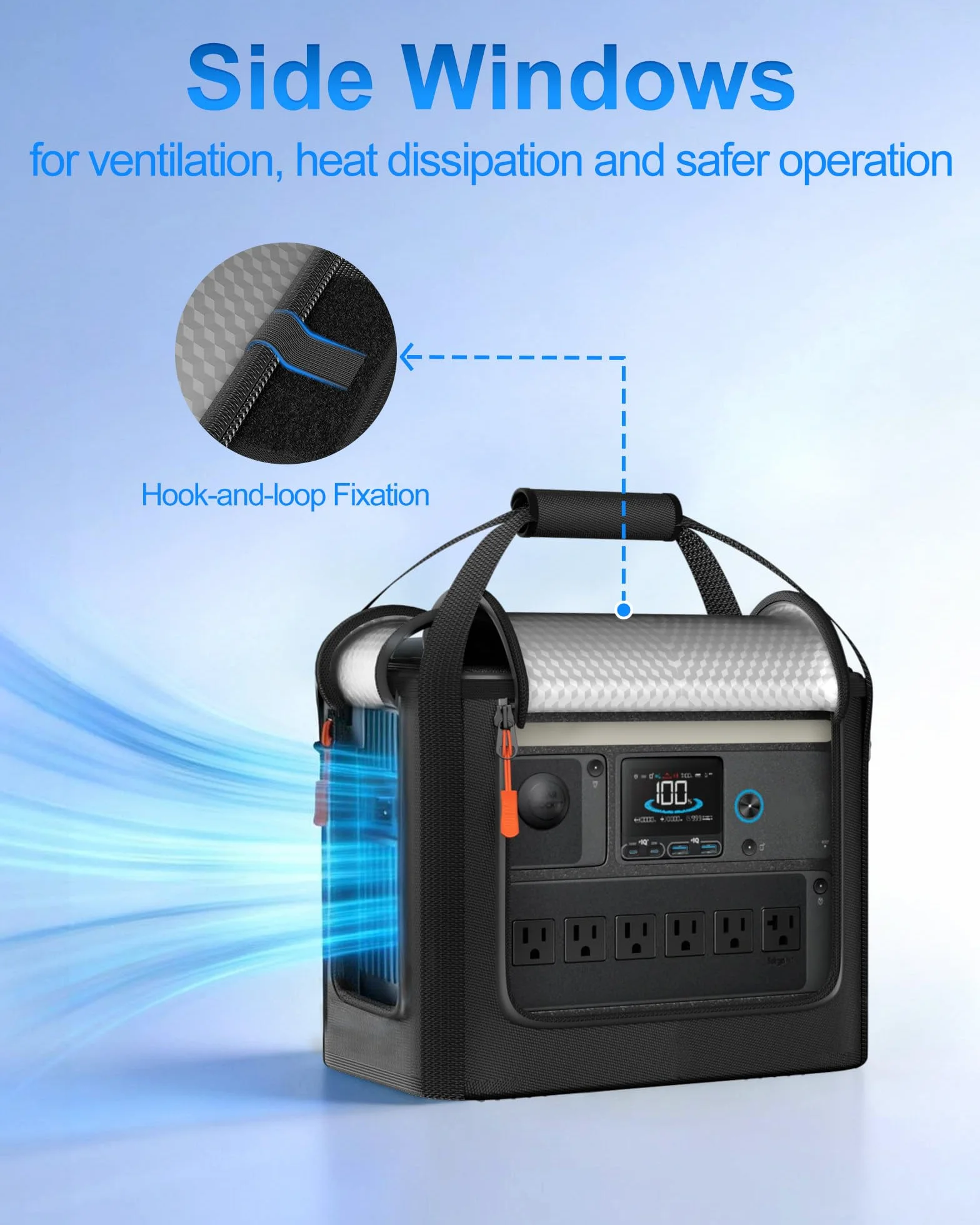 Hautton Borsa da trasporto per Anker SOLIX C1000/ C800/ C800 Plus Stazione Elettrica, Borsa di Protezione con Tracolla e Maniglia per Generatore Elettrico Portatile, Custodia per Power Station -Nero