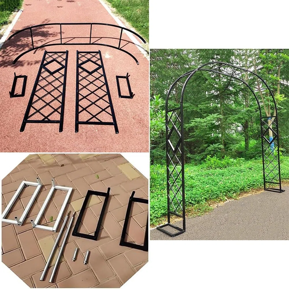 Arco nuziale per cerimoniaRobusto arco in metallo per piante rampicantiPerfetto per prato giardino vacanze e decorazioni per feste Marrone 220 x 230 cm