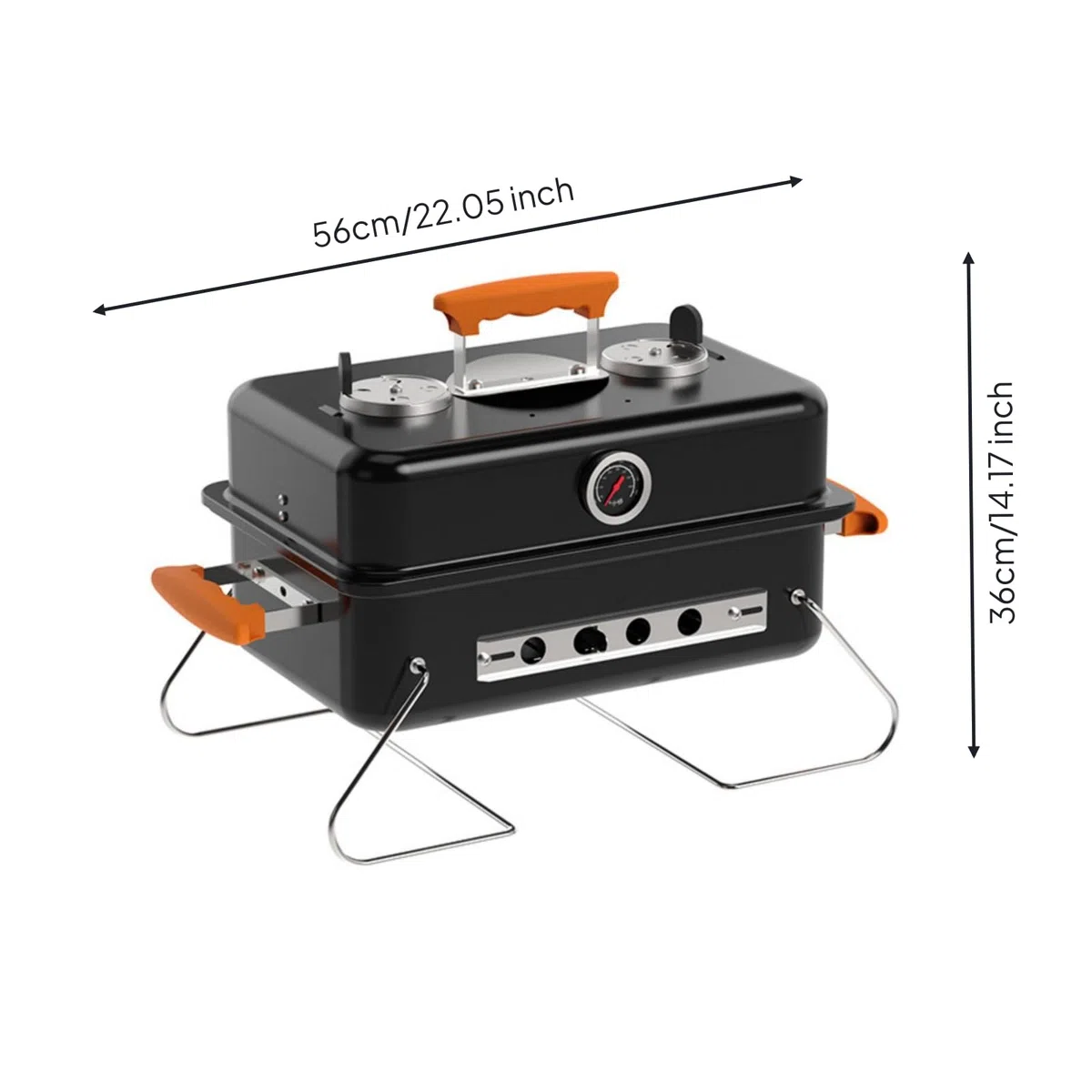 Barbecue a Carbone Portatile Facile da Trasportare Griglia Portatile con Termometro Robusto Griglia con Maniglia per Terrazzo