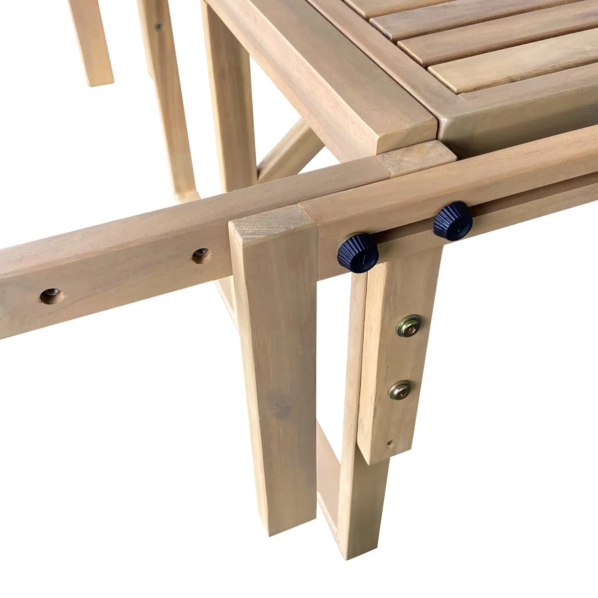 Happy Garden Tavolo da Balcone Pieghevole SUMBA in Acacia - Design Rettangolare, 2 posti a Sedere, Regolabile in Altezza, Resistente ai Raggi UV per Un Uso duraturo