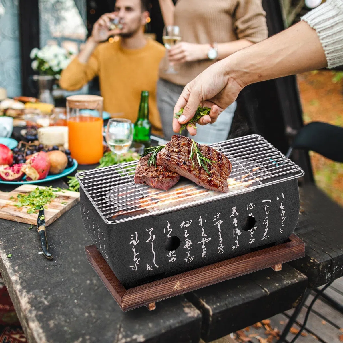 Stufa a carbone in stile giapponese – Stufa a carbone compatto barbecue da | viaggio | meni barbecue da esterno con griglia e stufa a carbone, barbecue portatile e compatto per giardino