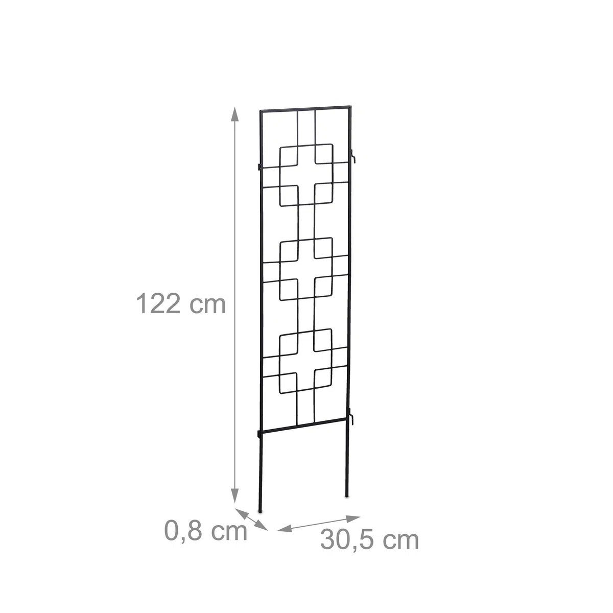 Relaxdays Griglia per Piante Rampicanti, Set da 3 Pannelli da Piantare, 122 x 30,5 cm, Traliccio per Giardinaggio, Nero